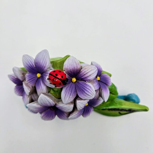 Jim Shore February Birth Month Violet Amethyst Flower Figurine 2014 Read - Picture 6 of 10